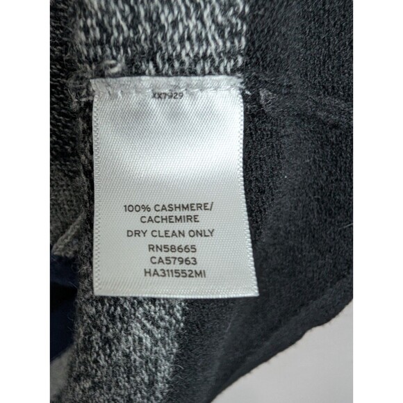 Halogen 100% cashmere long line open cardigan Sweater black striped women S 223 - Picture 5 of 7